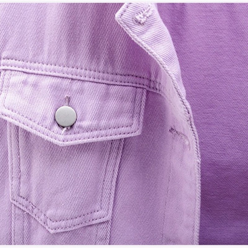 Women's Jackets Women's Denim Jacket Spring Autumn Short Coat Pink Jean Jackets Casual Tops Purple Yellow White Loose Tops Lady Outerwear KW