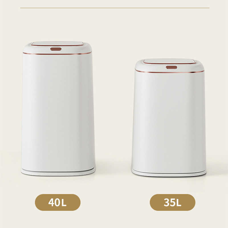 40L Smart Sensor Trash Can Large Capacity Induction Trash Bin Electric Touchless Wastebasket For Kitchen Bathroom with Lid