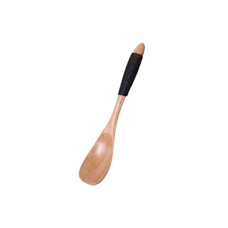 Wholesale Japanese wooden spoon Wooden soup spoon Creative Dessert Coffee Spoon Tied Honey Spoons