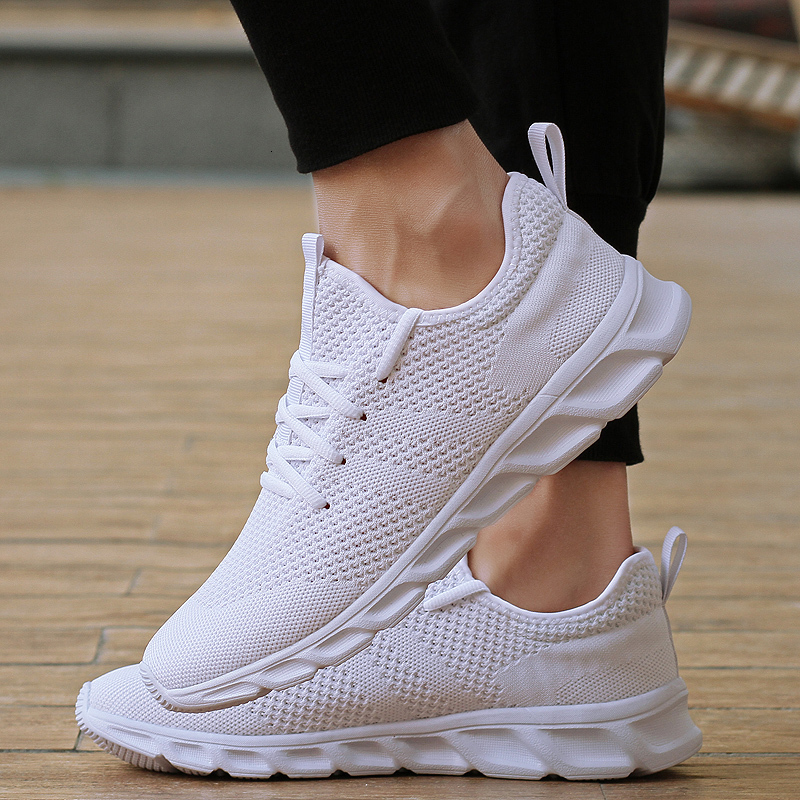 Dress Shoes Sepatu Lari Ringan Pria Jogging Bertali Bersirkulasi untuk Sneakers Kasual Antibau Drop 230425