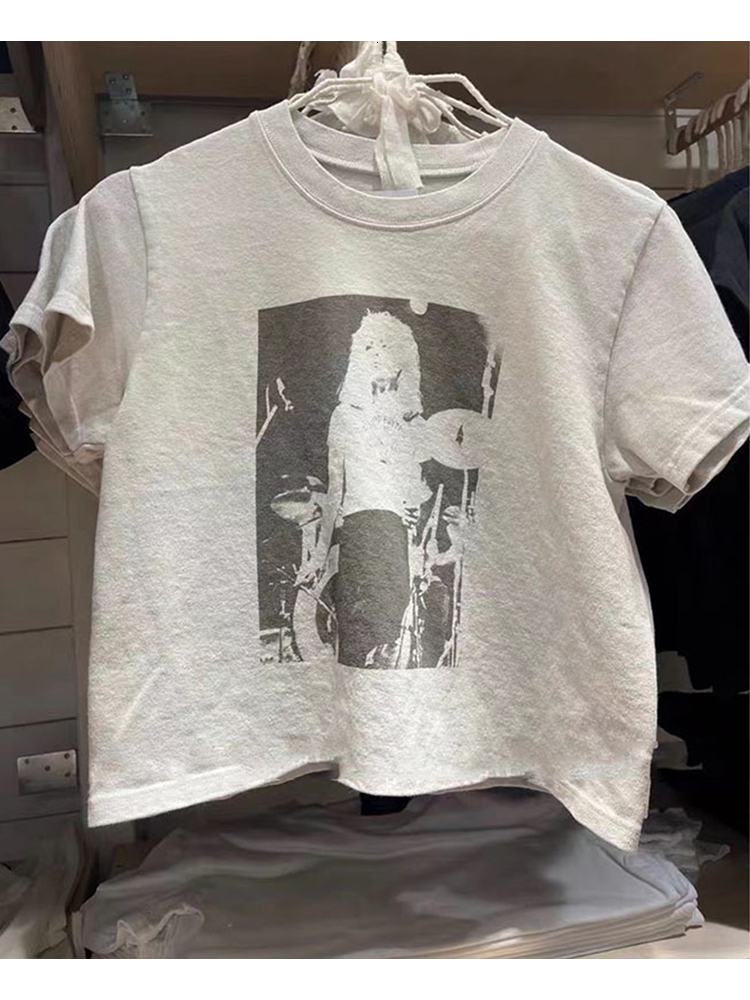 Women's T-Shirt Vintage Classic Graphic Cotton T-Shirts Women Summer Casual O Neck Sexy Slim Short Sleeve T Shirt Chic Retro Streetwear Y2k Tops 