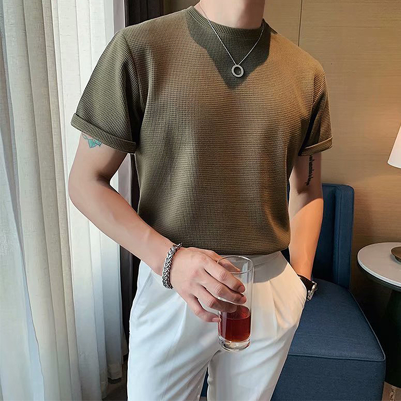 Men's T-Shirts Summer Men's Refinement Crew Neck Bottoming Shirt Solid Color Thin Cozy Casual Loose Daily Short Sleeve T-Shirt 230426