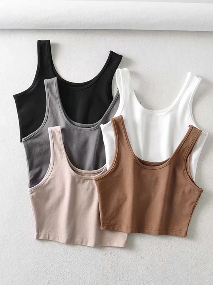 Leather sexy women summer crop tops sleeveless short cotton u collar knitted bar, Beige
Leather sexy women summer crop tops sleeveless short cotton u collar knitted bar, Beige