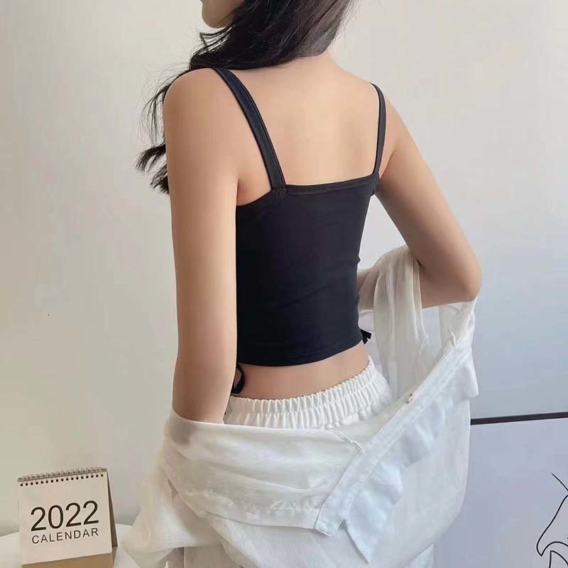 Camisoles Tanks ITOOLIN Cotton Camis Women With Bra Pad Drawstring Y2K Crop Tops Sports Tank Tops Backless For Women Camisole 230426