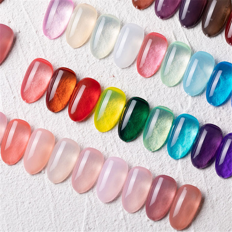 False Nails 8ml Summer Translucent Gel Pudding Jelly Polish UV Semi Permanent Varnish Ice Through Art Manicure 230425