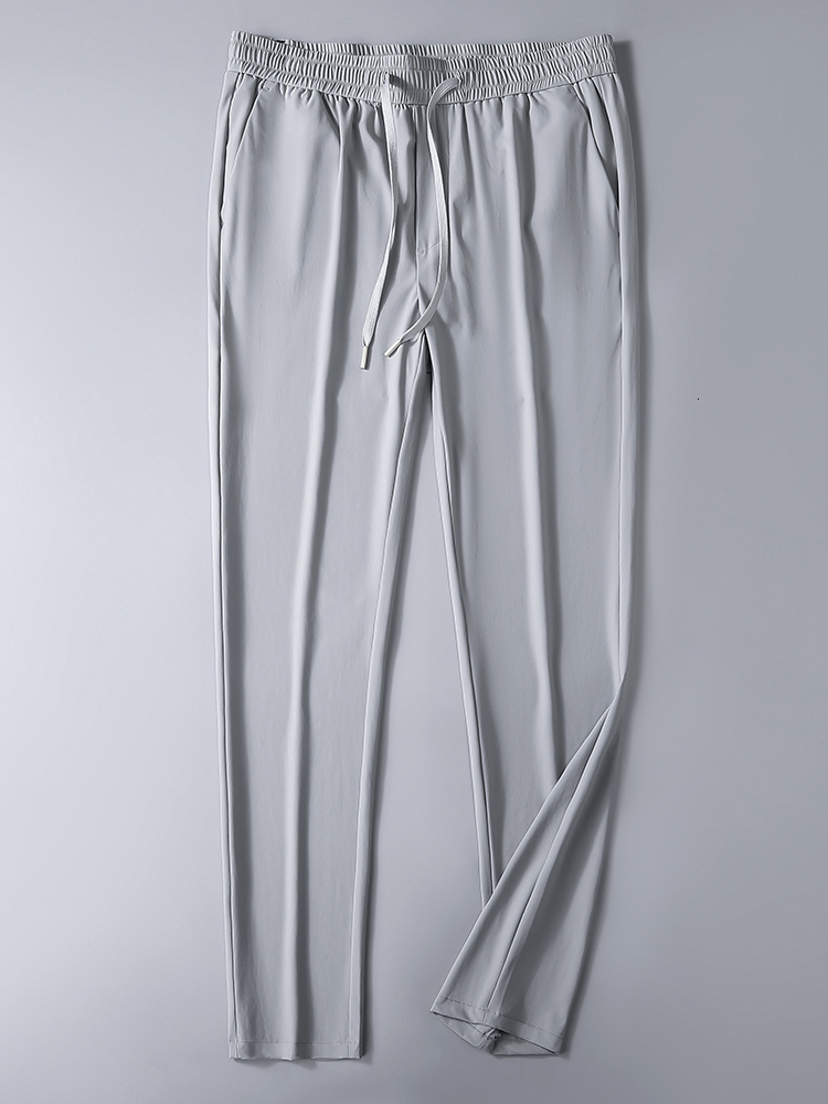 Men's Pants Summer Lightweight Long Sweatpants Men Breathable Cooling Nylon Silk Spandex Casual Chino Pants Male Straight Trousers 230425