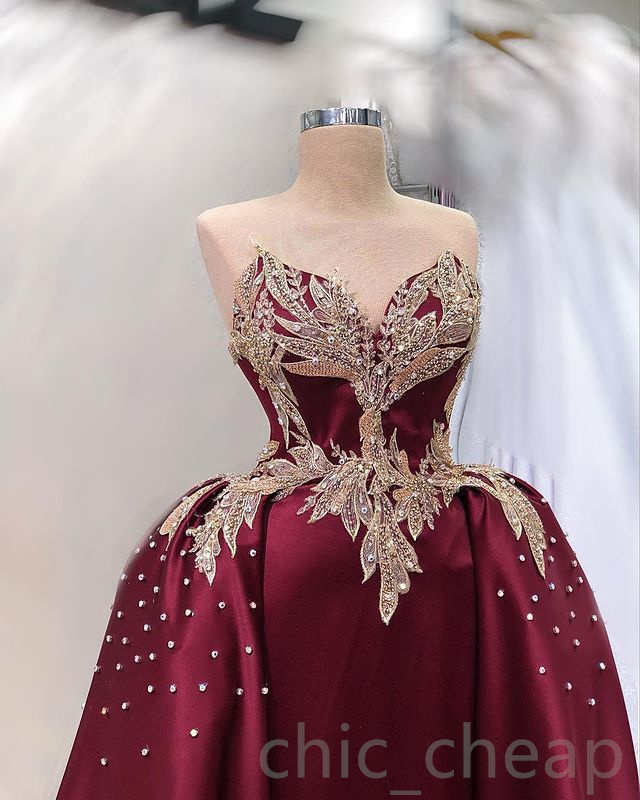 April Aso Ebi Bury A Line Prom Lace Crystals Beaded Evening Formal Party Second Reception Birthday Engagement Gowns Dress Robe De Soiree ZJ