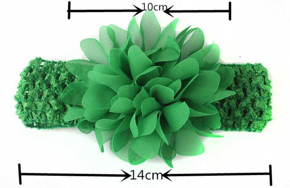 Headwear 50 Pcs Baby Head Flower Hair Accessories 4 Inch Chiffon Flower With Soft Elastic Crochet Headbands Stretchy Hair Band GZ7857