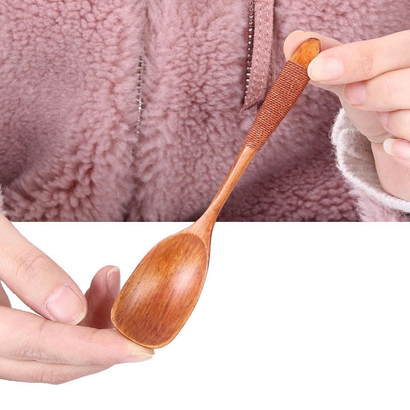 Wholesale Japanese wooden spoon Wooden soup spoon Creative Dessert Coffee Spoon Tied Honey Spoons