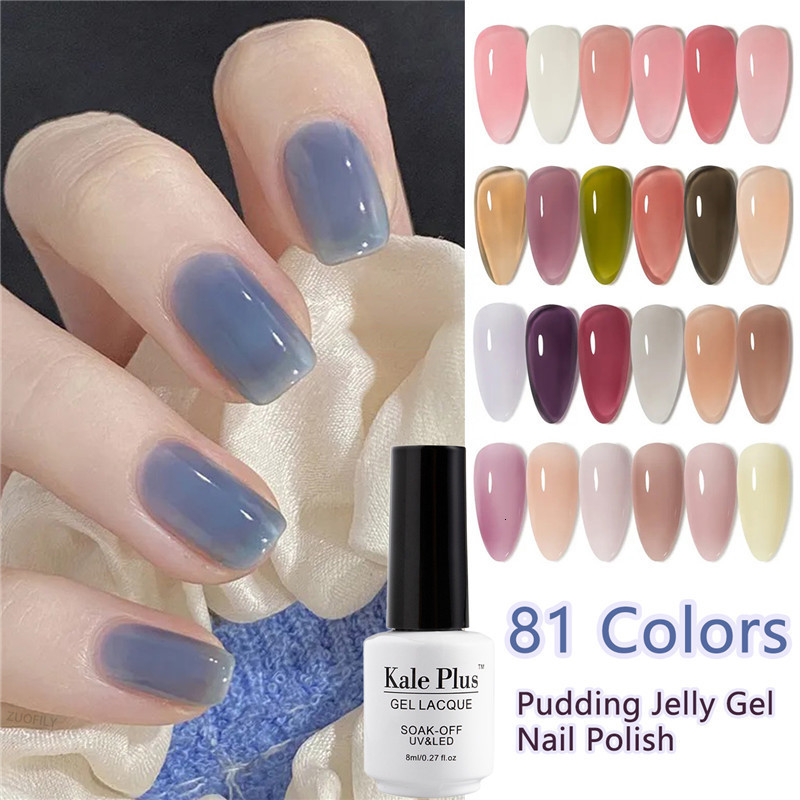 False Nails 8ml Summer Translucent Gel Pudding Jelly Polish UV Semi Permanent Varnish Ice Through Art Manicure 230425