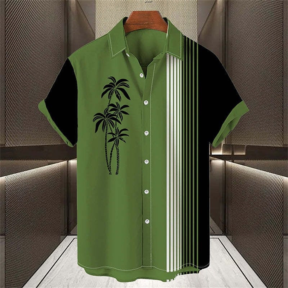 Men's Casual Shirts Men's Hawaiian Shirt Lapel Fashion Shortsleeved Loose Breathable Top Summer Coconut Retro Shirt For Men 3d Casual Beach 