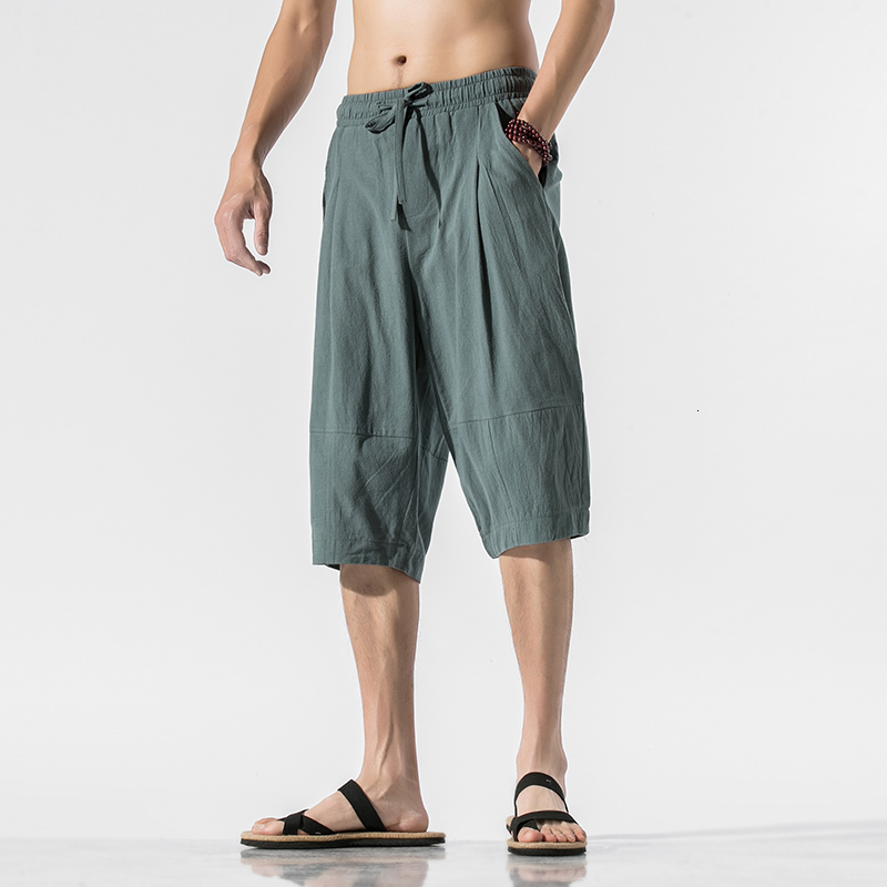 Men's Shorts casual shorts man cotton solid harem men's summer shorts knee-length short pants for men 230426