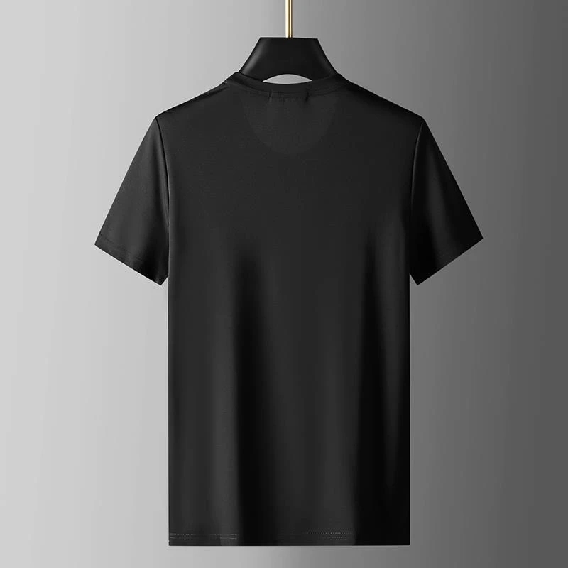 Men's T-Shirts European High-End Men's Short Sleeve Flocking Tiger Head Diamond T-Shirt Men's Summer Top Trend Half Sleeve Men 230426