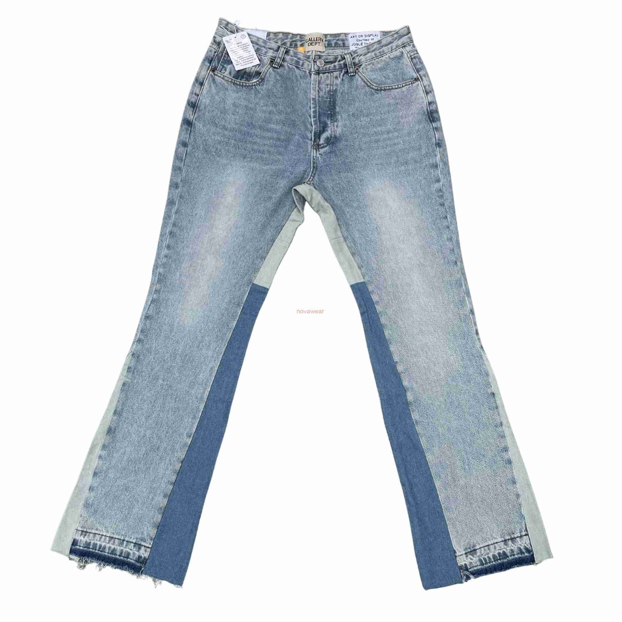 Designer Clothing Denim Pants Galleryes Depts. La Flared Vintage Stitched Loose Flare Jeans Trendy Men Women Distressed Ripped Motocycle Biker Hip hop Trousers, Denim blue
Designer Clothing Denim Pants Galleryes Depts. La Flared Vintage Stitched Loose Flare Jeans Trendy Men Women Distressed Ripped Motocycle Biker Hip hop Trousers, Denim blue