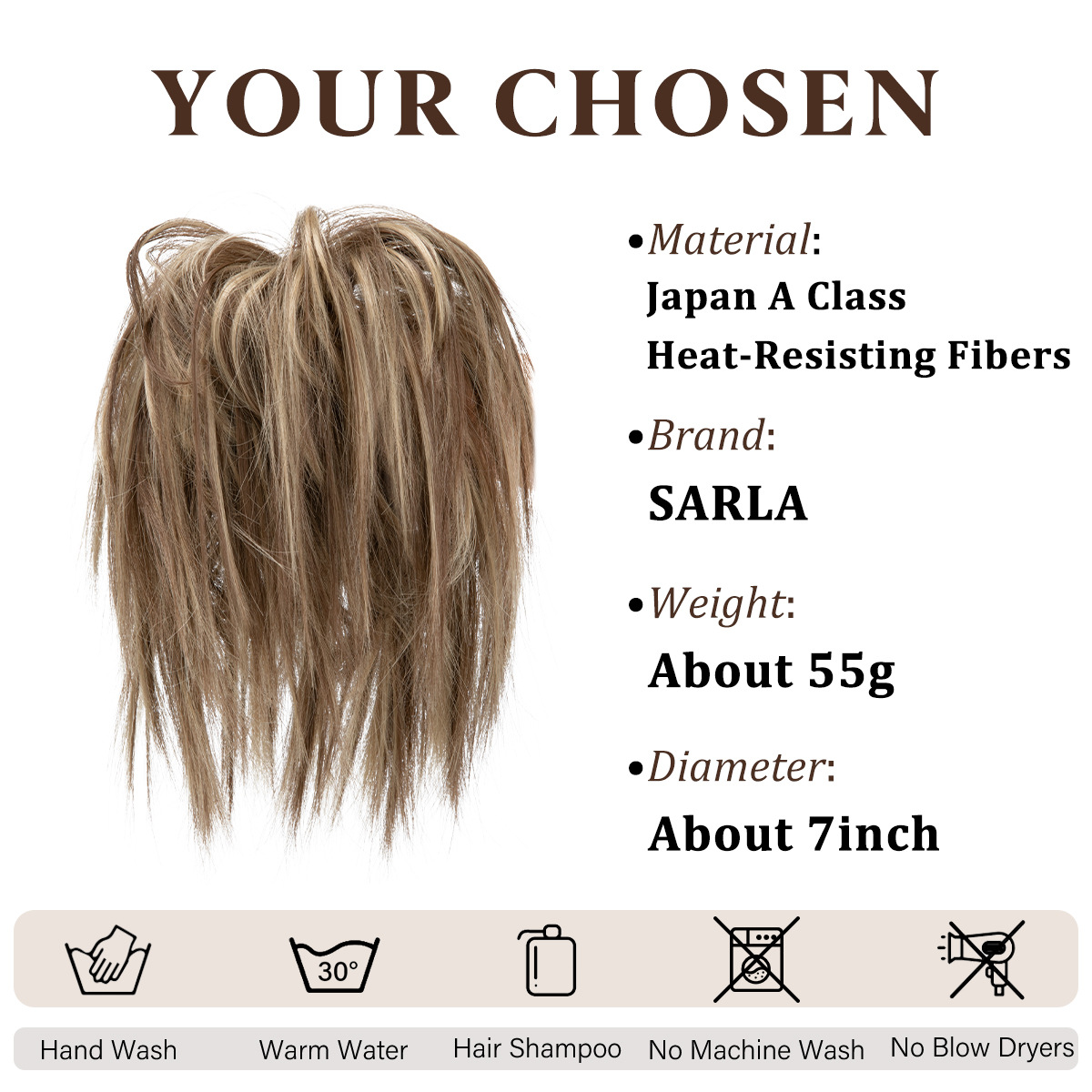 Tousled Updo Ponytails Hair Extensions Messy Wavy Ponytail Bun Scrunchies Extension Natural Premium Synthetic Hairpiece for Women Girls