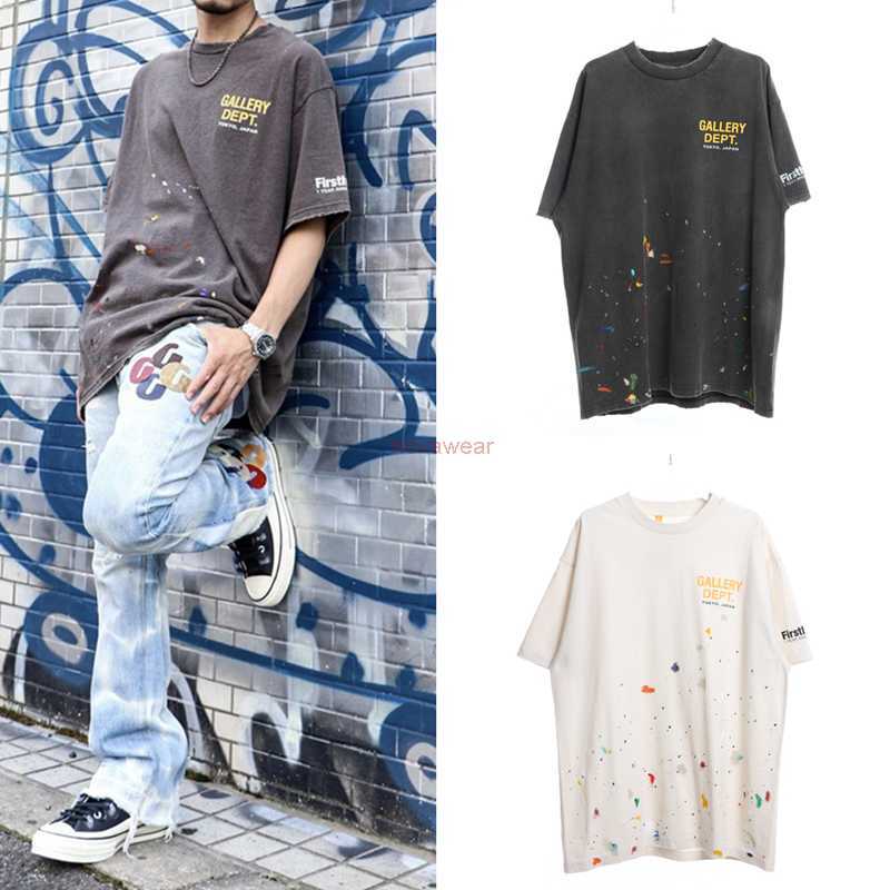 Fashion Designer Clothing Tees Rock Tshirt Galleryes Depts Tokyo Limited Speckled Color Painting High Street Tube Woven Washed Worn Damaged T-shirt Loose for sale, Dirty white 
Fashion Designer Clothing Tees Rock Tshirt Galleryes Depts Tokyo Limited Speckled Color Painting High Street Tube Woven Washed Worn Damaged T-shirt Loose for sale, Dirty white