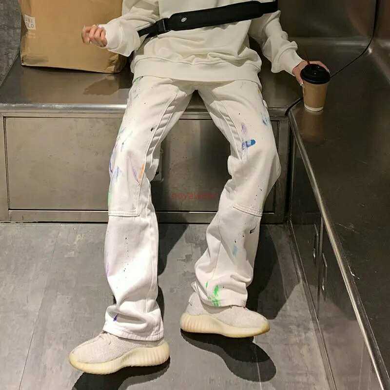Designer Clothing Denim Pants High Street Galleryes Depts the Same Splash Graffiti Micro Flared Pants Men's Deconstruction Overalls Jeans Distressed Ripped Hip hop, White
Designer Clothing Denim Pants High Street Galleryes Depts the Same Splash Graffiti Micro Flared Pants Men's Deconstruction Overalls Jeans Distressed Ripped Hip hop, White