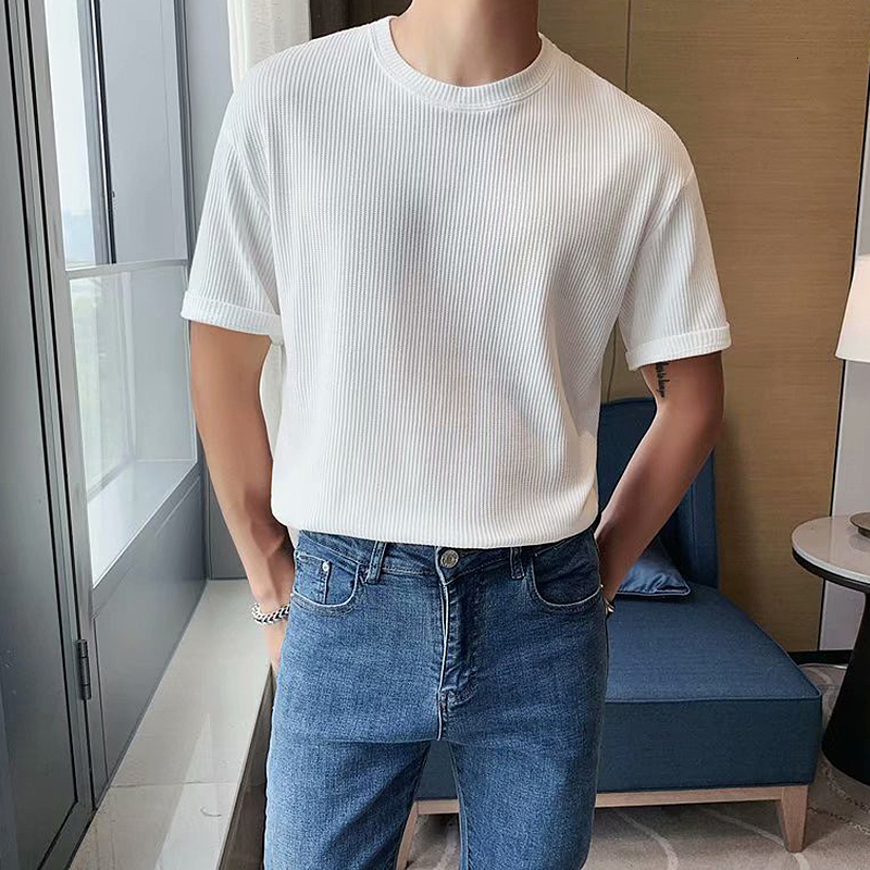 Men's T-Shirts Summer Men's Refinement Crew Neck Bottoming Shirt Solid Color Thin Cozy Casual Loose Daily Short Sleeve T-Shirt 230426