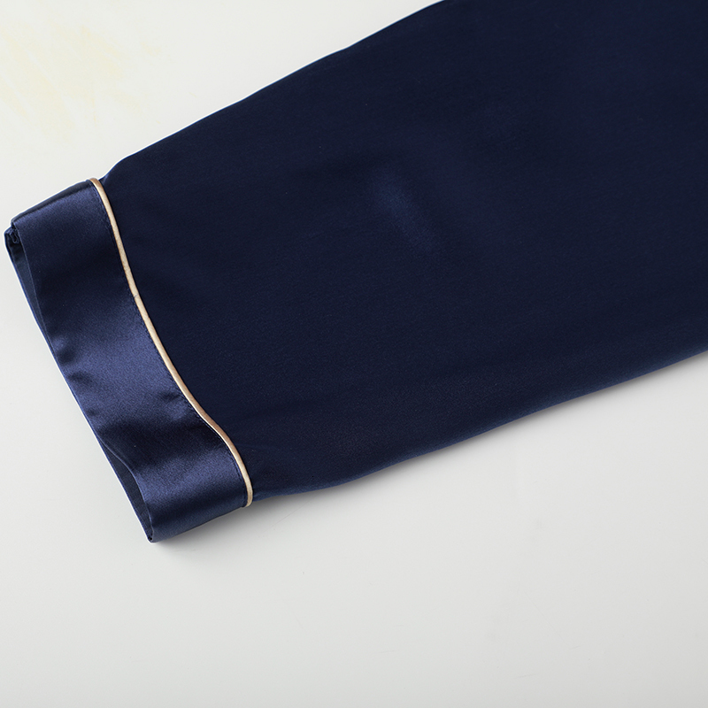 Men's Sleepwear NIANZHEN 100% Real Natural Silk 19 Momme Pajamas Set Solid Shirt Long Pants Sleepwear Sets Silk Homewear for Men 69002 230425