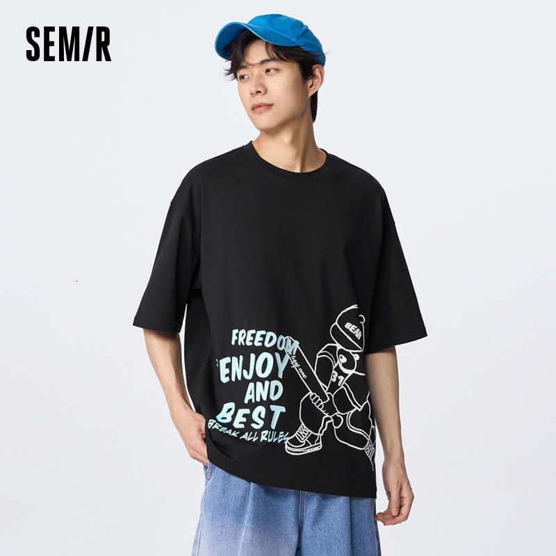 Men's T-Shirts Semir Short Sleeve T Shirt For Men Summer Loose Moisture Wicking Letter Printing Comfortable Tops 230426