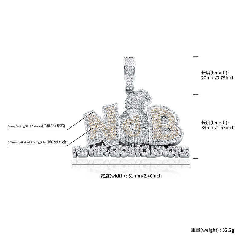Gold Australia Usd dollar Money Bag Necklace Hip Hop Personalized Pendant Full of Zircon Trendsetter Hiphop Men's Necklaces Accessories Shiny Bij