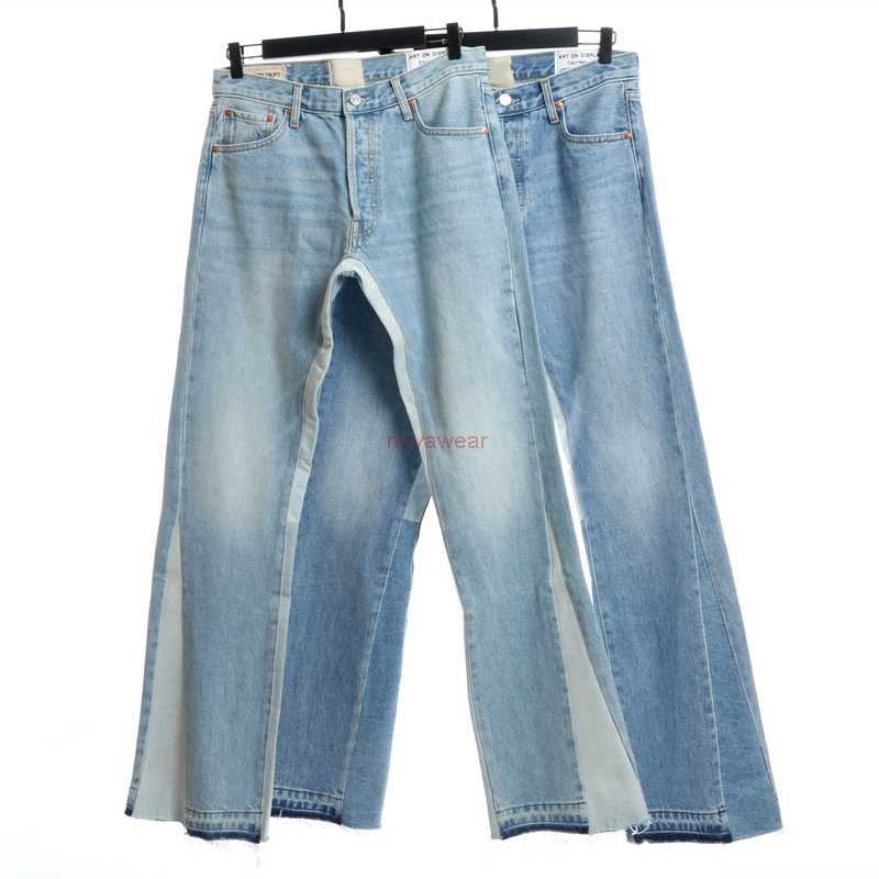 Designer Clothing Denim Pants Galleryes Depts La Flaere Limited Micro Flare Stitching Jeans High Street Washed Old Distressed Ripped Motocycle Biker Hip hop Trouse, Wash blue
Designer Clothing Denim Pants Galleryes Depts La Flaere Limited Micro Flare Stitching Jeans High Street Washed Old Distressed Ripped Motocycle Biker Hip hop Trouse, Wash blue
