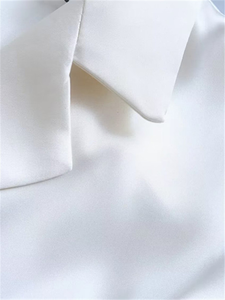 Women's Jumpsuits Rompers Women's Coverall Lapel Long Sleeves With Belt High Waist Rompers Fashion Faux Satin Fabric All-In-One Suit For Spr