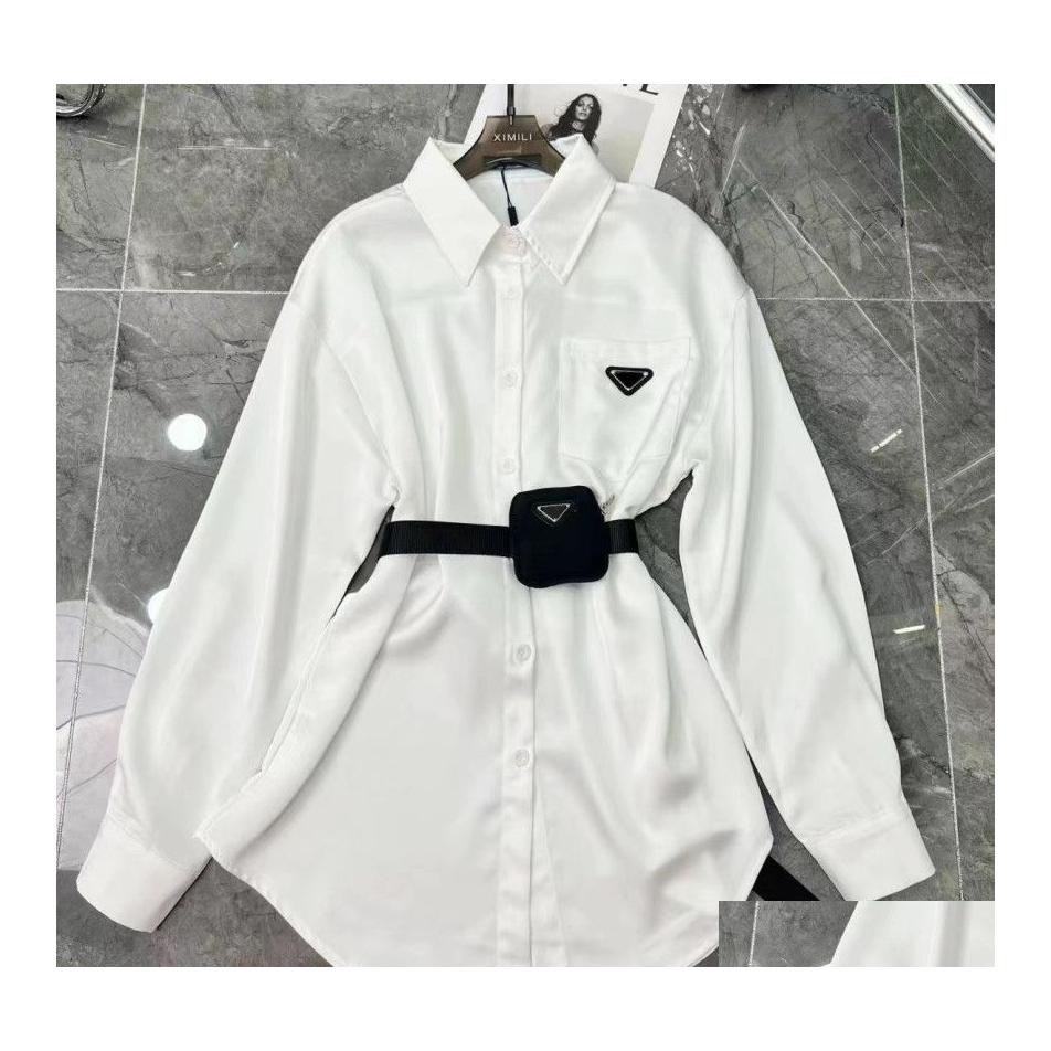 Women' Blouses Shirts Sashes Blouse For Womens Designers Triangle Letter Tops Quality Chiffon Sexy Coat With Waist Bag Sml Drop D Dhvr2, White
Women' Blouses Shirts Sashes Blouse For Womens Designers Triangle Letter Tops Quality Chiffon Sexy Coat With Waist Bag Sml Drop D Dhvr2, White