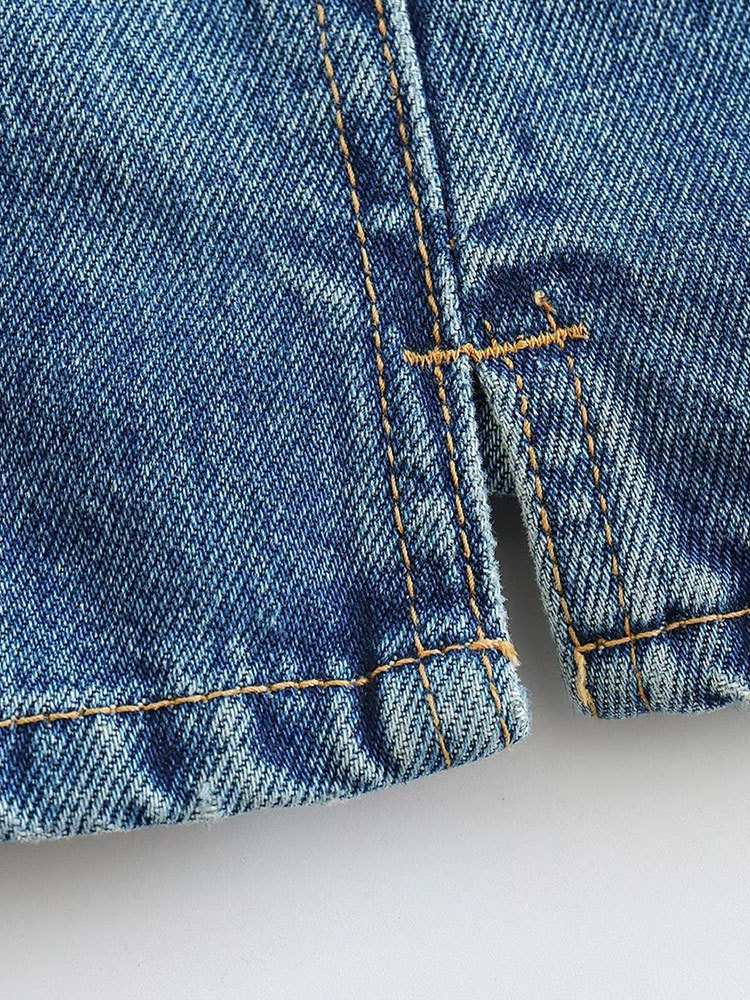 Camisoles Tanks Nlzgmsj TRAF Sexy Women Denim Corset Camisole Tops Casual Backless Sleeveless Elastic Back Summer Single Breasted Sling Top 230426