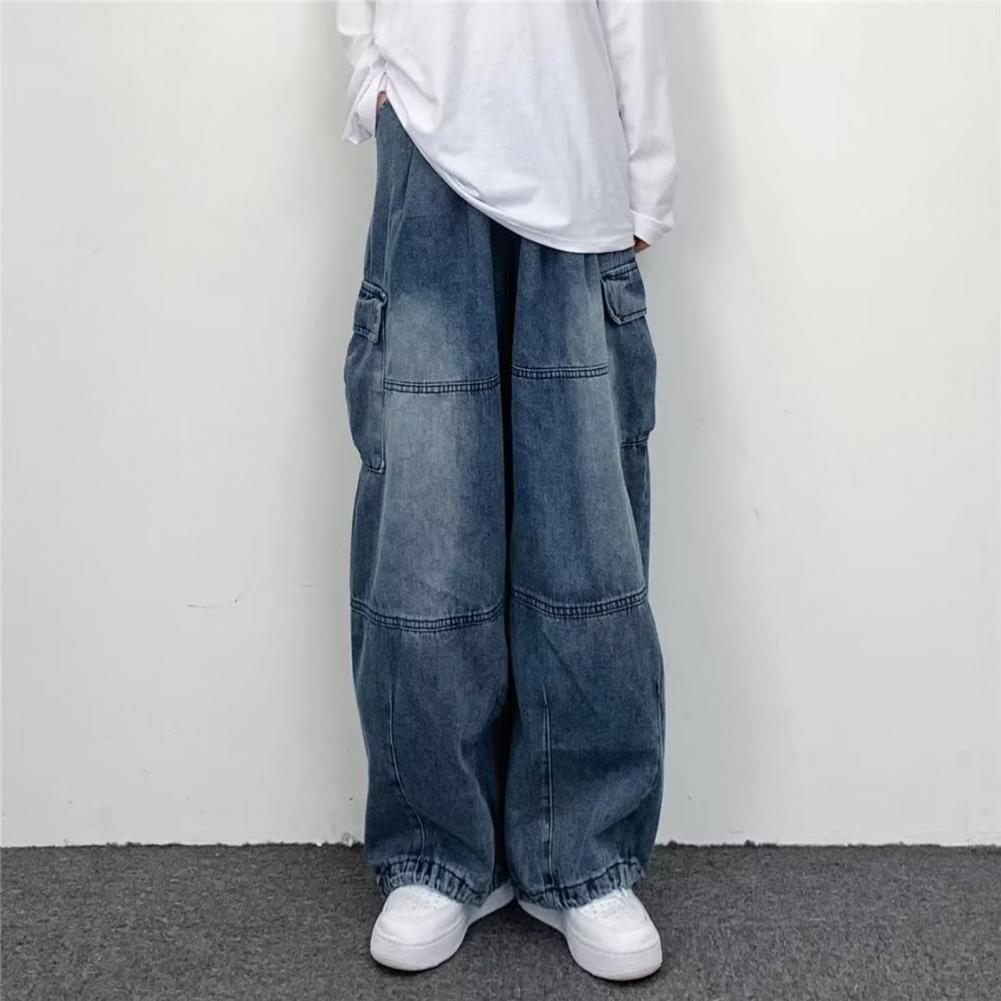 Men's Jeans Women Vintage Y2K Streetwear Baggy Cargo Jeans High Waisted Straight Wide Leg Pants Denim Trousers Fairy Grunge Alt Clothes 230425