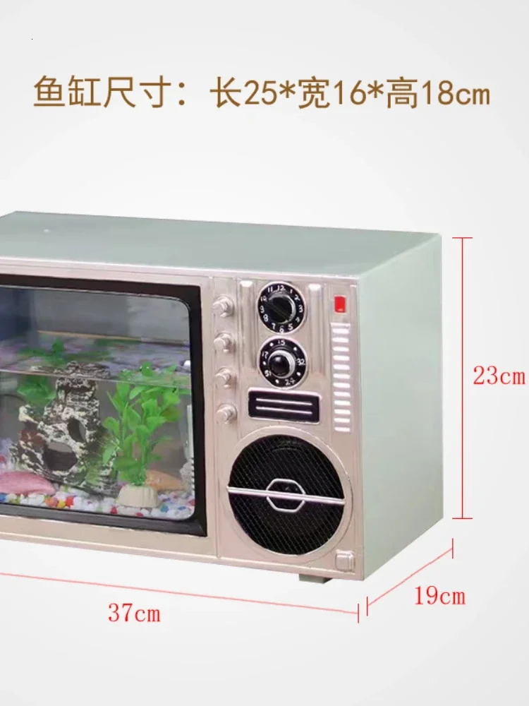 Aquariums Retro Old Fashioned Creative TV Fish Tank Model Props Bar Restaurant Shop Living Room Home Desk Decoration home accessories 231124