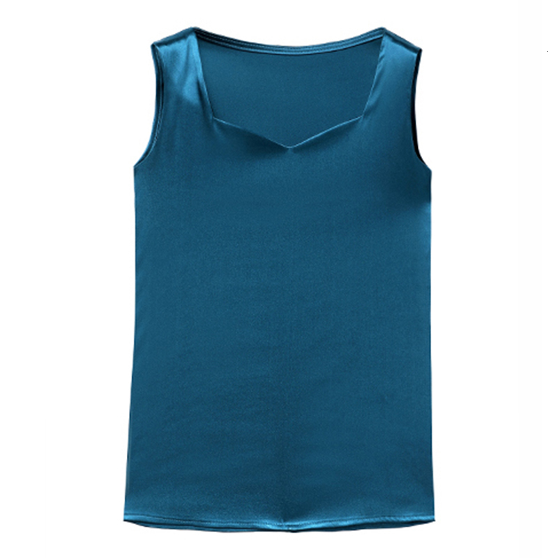 Camisoles Tanks LJSXLS Solid Sleeveless Satin Silk Tank Tops Women'S Summer Camisole Women Shoulder Strap Top Female Gray V Neck Basic Cami 23042