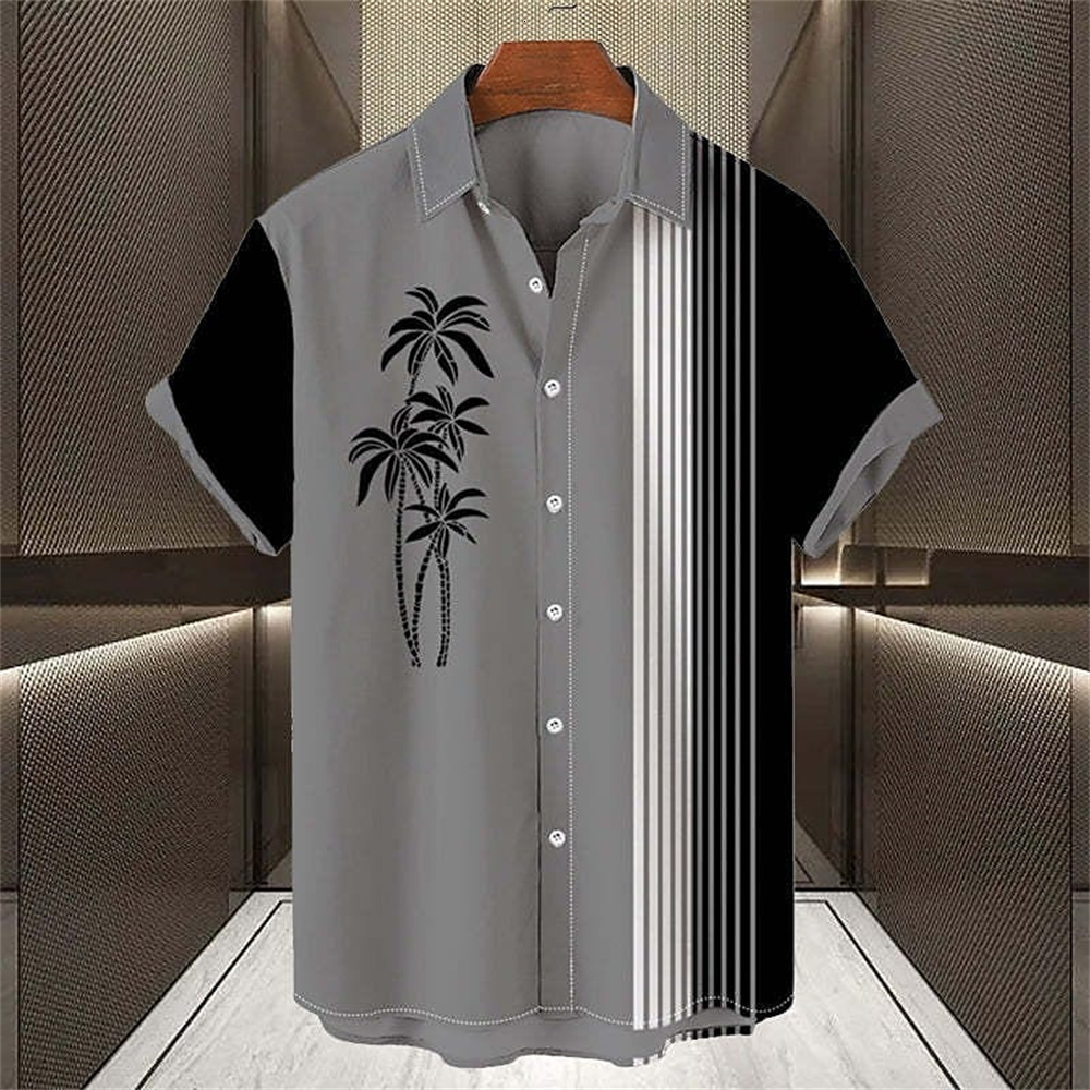 Men's Casual Shirts Men's Hawaiian Shirt Lapel Fashion Shortsleeved Loose Breathable Top Summer Coconut Retro Shirt For Men 3d Casual Beach 