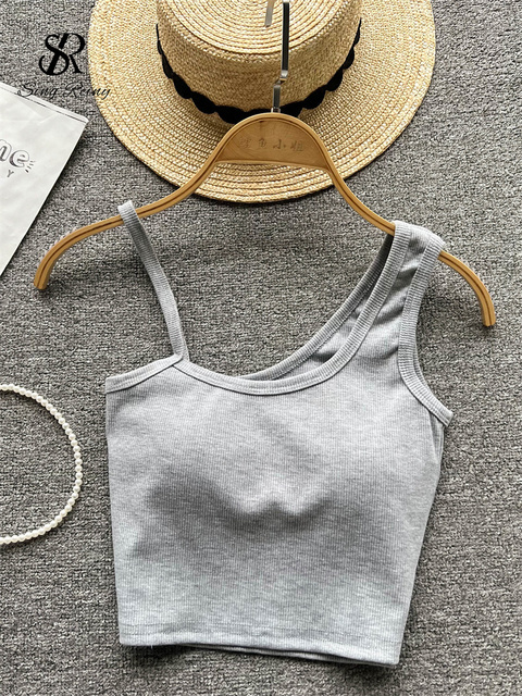 Camisoles Tanks SINGREINY Sport Knit Women Summer Camisole Solid Sexy Backless High Street Tank Top Ladies Slim Beach Strap Top 230426