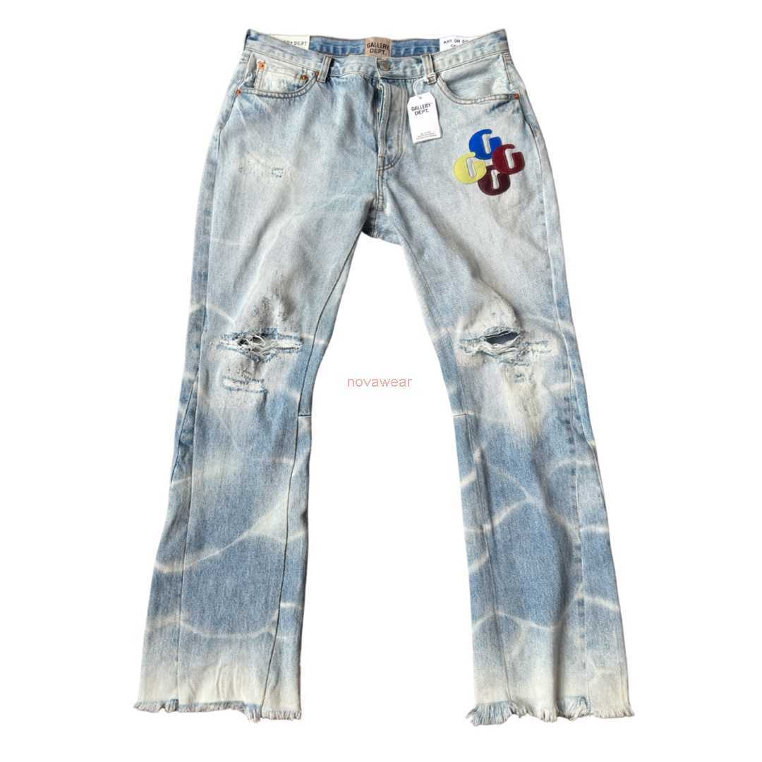 Designer Clothing Denim Pants Galleryes Depts Fw22 Vintage Wash G-label Micro Horn Loose Hole Jeans Distressed Ripped Motocycle Biker Hip hop Trousers, Denim blue
Designer Clothing Denim Pants Galleryes Depts Fw22 Vintage Wash G-label Micro Horn Loose Hole Jeans Distressed Ripped Motocycle Biker Hip hop Trousers, Denim blue
