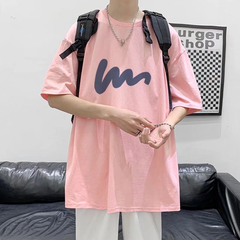 Men's T-Shirts Solid Color T-shirt Men's Loose Short Ins Style Half Sleeve Harajuku Fashion Comfortable Cool in Summer 230426