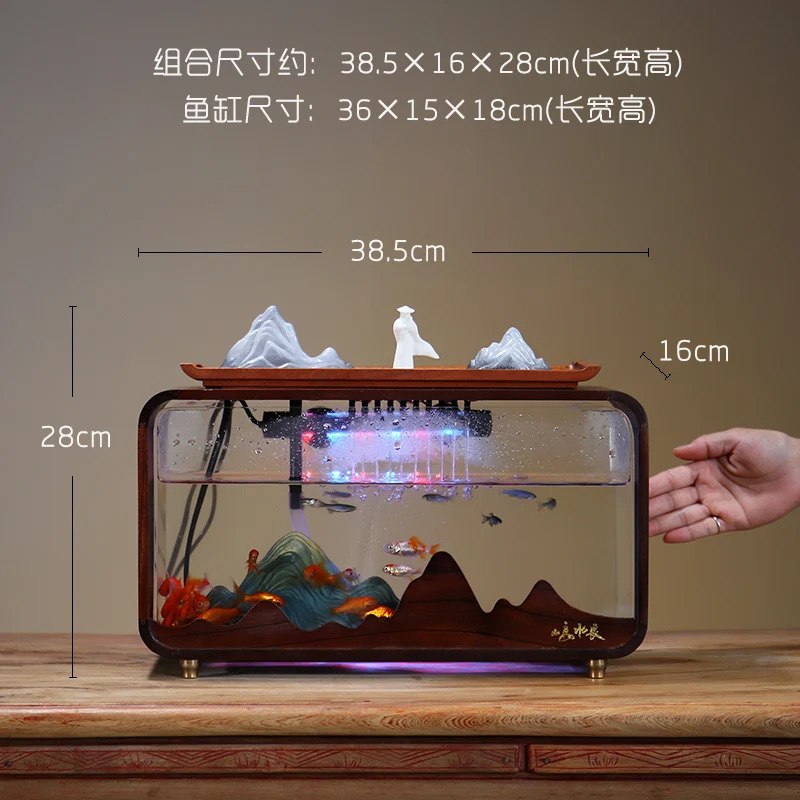 Aquariums Desktop fish tank running water ornaments modern circulating farming household Chinese gifts 231124