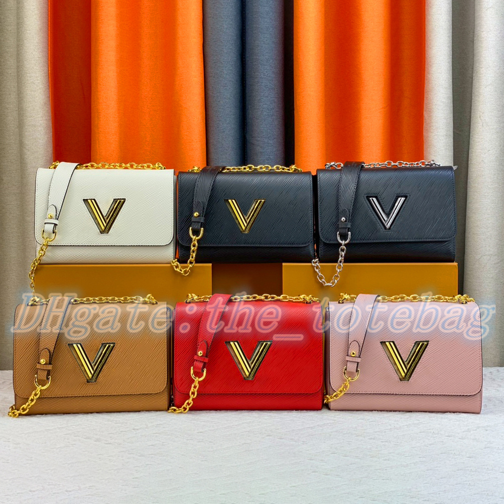 Luxurys Designer Twist Epi shoulder bags crossbody Hobo mens Twists Women's Gold chain water ripple handbags clutch bag lady Pochette totes metal letter logo M50282, Khaki
Luxurys Designer Twist Epi shoulder bags crossbody Hobo mens Twists Women's Gold chain water ripple handbags clutch bag lady Pochette totes metal letter logo M50282, Khaki