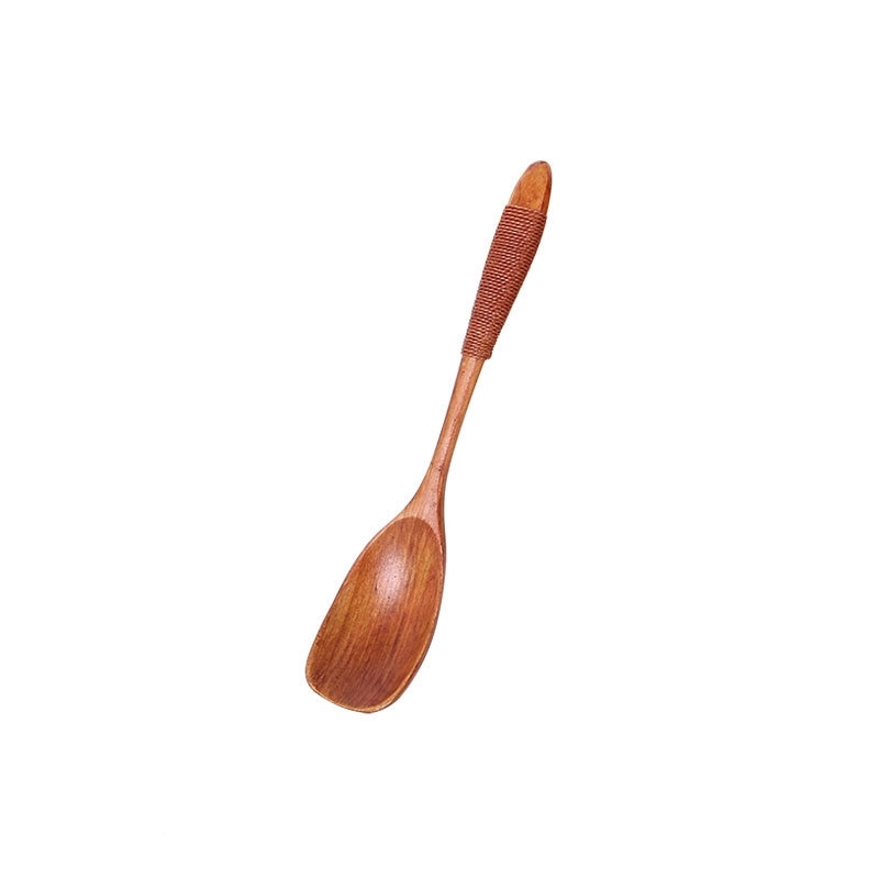 Wholesale Japanese wooden spoon Wooden soup spoon Creative Dessert Coffee Spoon Tied Honey Spoons