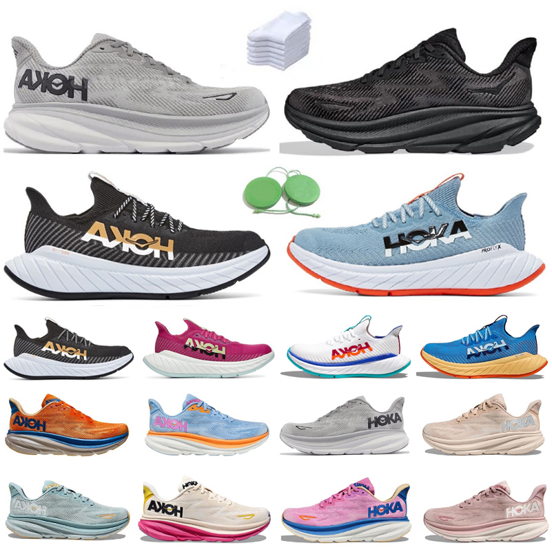 Hoka One One Clifton 9 Carbon X3 Men Women Running Shoes Sneaker Triple Black White Shifting Sand Peach Whip Harbor Mist Sweet Lilac Airy Mens Trainers Sports Sneakers
