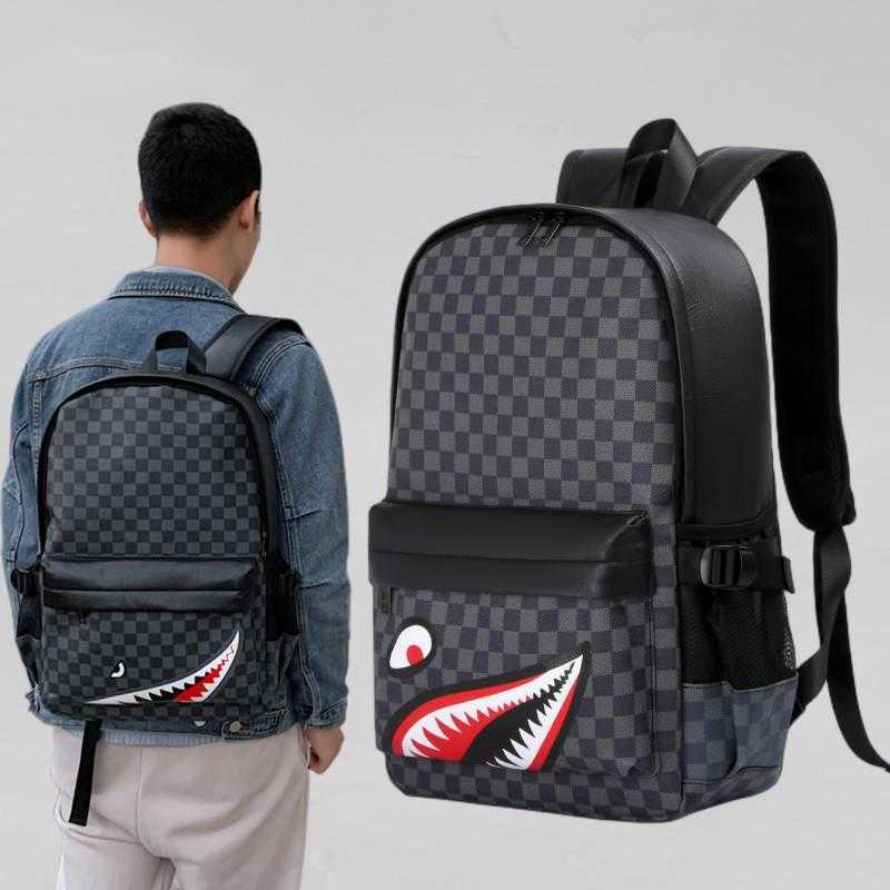 Backpack Men's Fashion Lattice Travel Backpack Trend Versatile Leather Schoolbag for Boys Computer Bag 230420, Big black mouth
Backpack Men's Fashion Lattice Travel Backpack Trend Versatile Leather Schoolbag for Boys Computer Bag 230420, Big black mouth