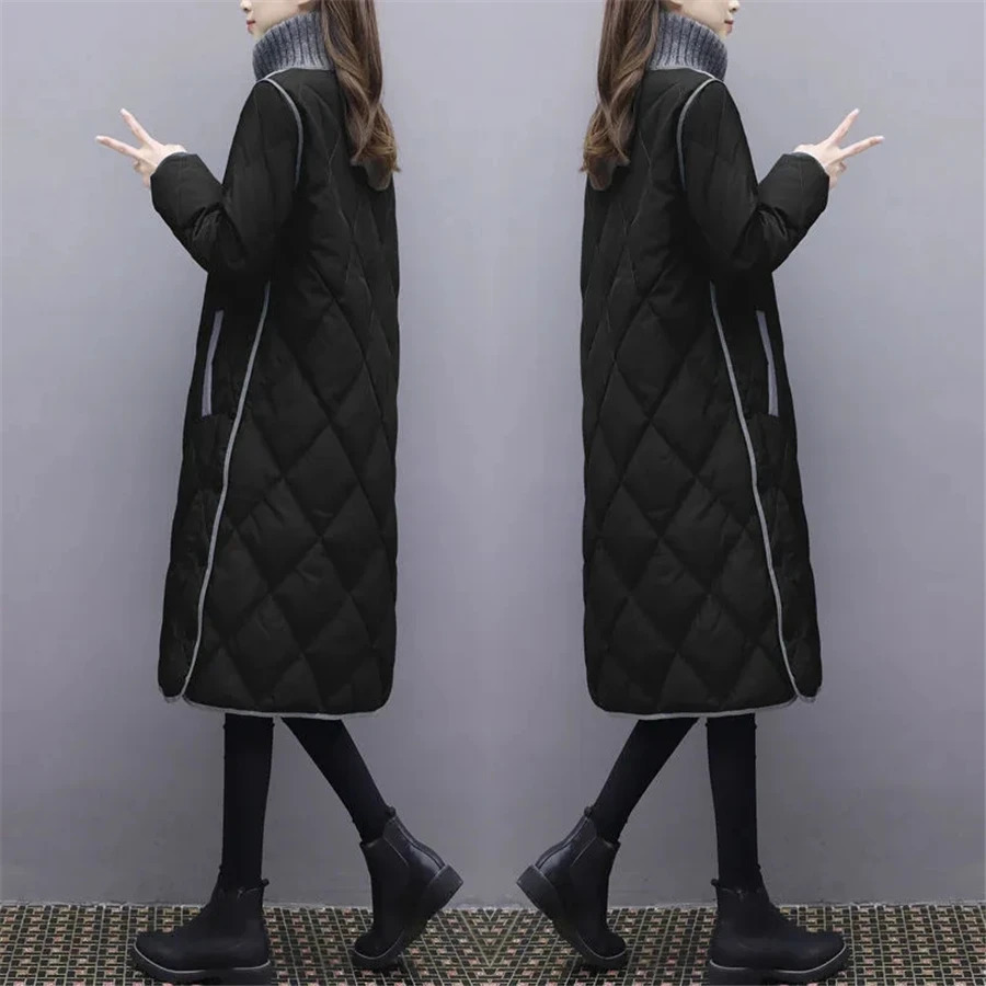 Women's Down Parkas Winter Thicken Turtleneck Coat Casual Snow Wear Warm Long Cotton Jackets Loose Big Size 4xl Overcoats 231124