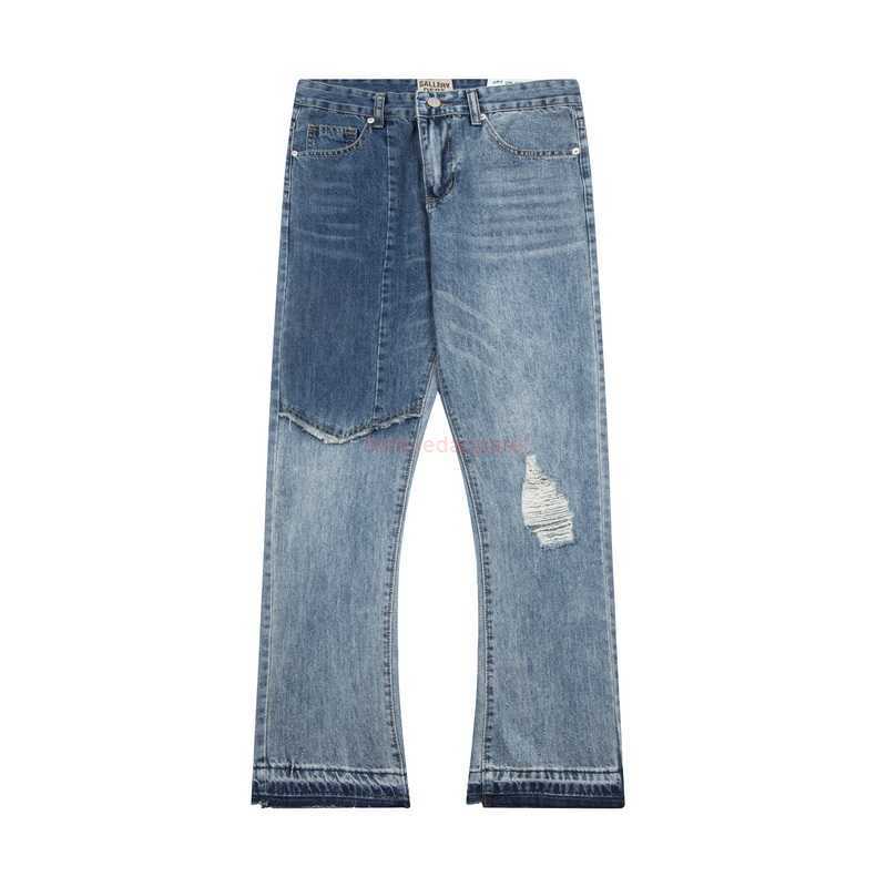 Fashion Designer Clothing Galleryes Depts. Distressed Ripped Motocycle Denim Pants First Generation Basic Loose Flared Wide Leg Trendy Men's Women's Patchwork Jeans, Blue
Fashion Designer Clothing Galleryes Depts. Distressed Ripped Motocycle Denim Pants First Generation Basic Loose Flared Wide Leg Trendy Men's Women's Patchwork Jeans, Blue