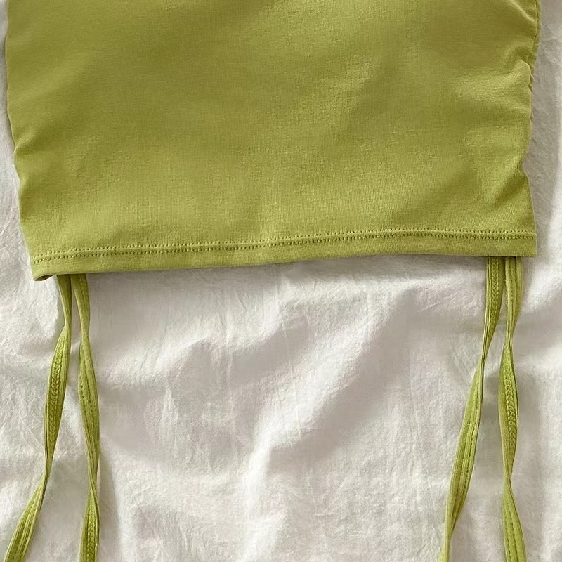 Camisoles Tanks ITOOLIN Cotton Camis Women With Bra Pad Drawstring Y2K Crop Tops Sports Tank Tops Backless For Women Camisole 230426