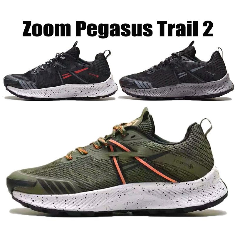 

Designer Running Shoes Pegasus ZOOM Trail 2 Black Red Whiite Metallic Zooms Mens Trainers Army Green Runners Sneakers 40-45, Black grey 40-45