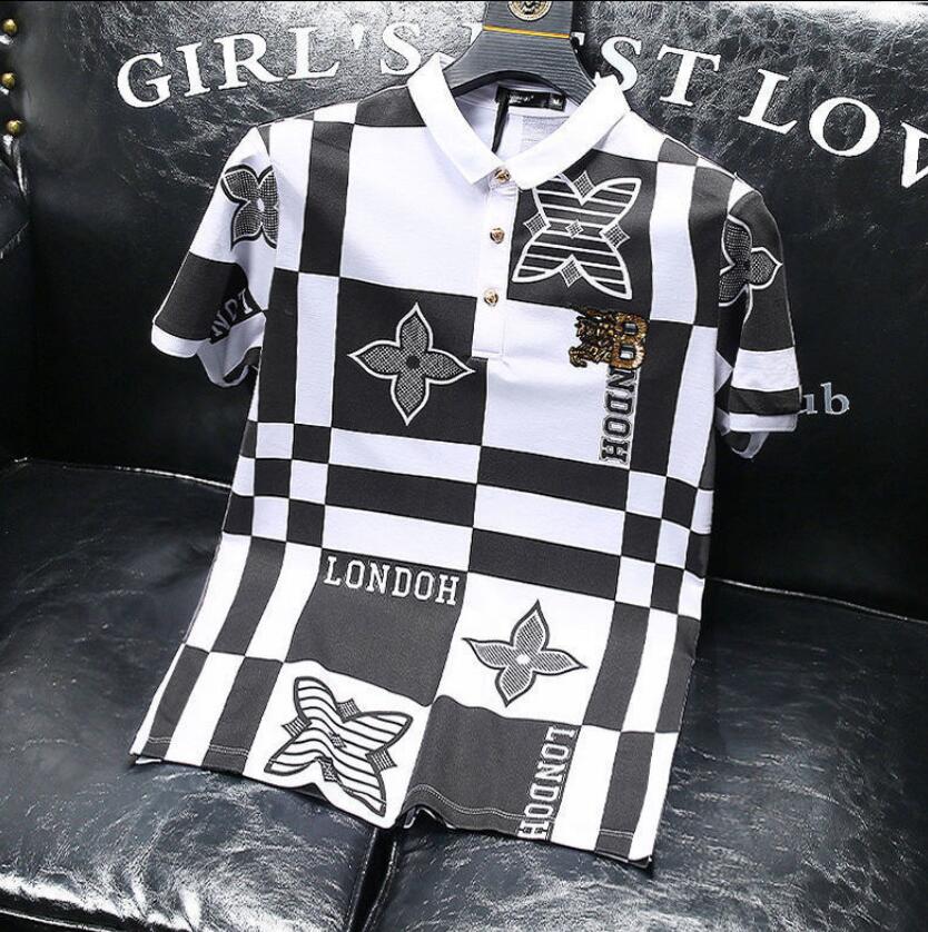Polo European station new men's summer shirt men's European tide checkered flocking lapel all-match T-shirt men youth top RM6N, W1
Polo European station new men's summer shirt men's European tide checkered flocking lapel all-match T-shirt men youth top RM6N, W1