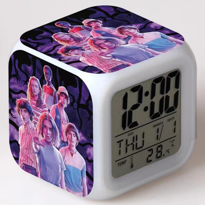 Desk Table Clocks Halloween Gift Stranger Things LED Digital Alarm Clock Multifunction Glowing Christmas Gifts Desktop Decoration 231124