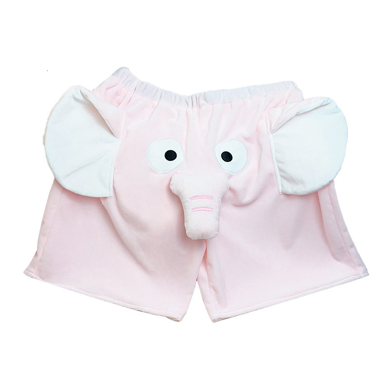 Men's Shorts Cute And Funny Little Flying Elephant Pajamas Summer Elastic Plush Shorts Cartoon Pig Casual Home Couple Shorts 230425
