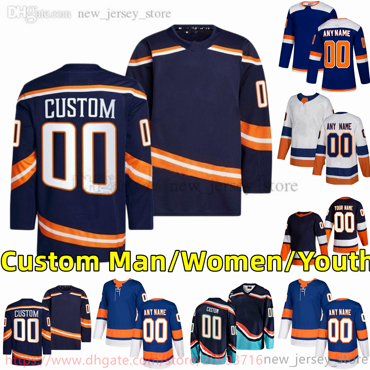 custom S-6XL Movie College Hockey Wears Jersey Embroidery 13 MathewBarzal 27 AndersLee 14 BoHorvat 12 JoshBailey 29 BrockNelson 11 ZachParise 8 NoahDobson Jerseys