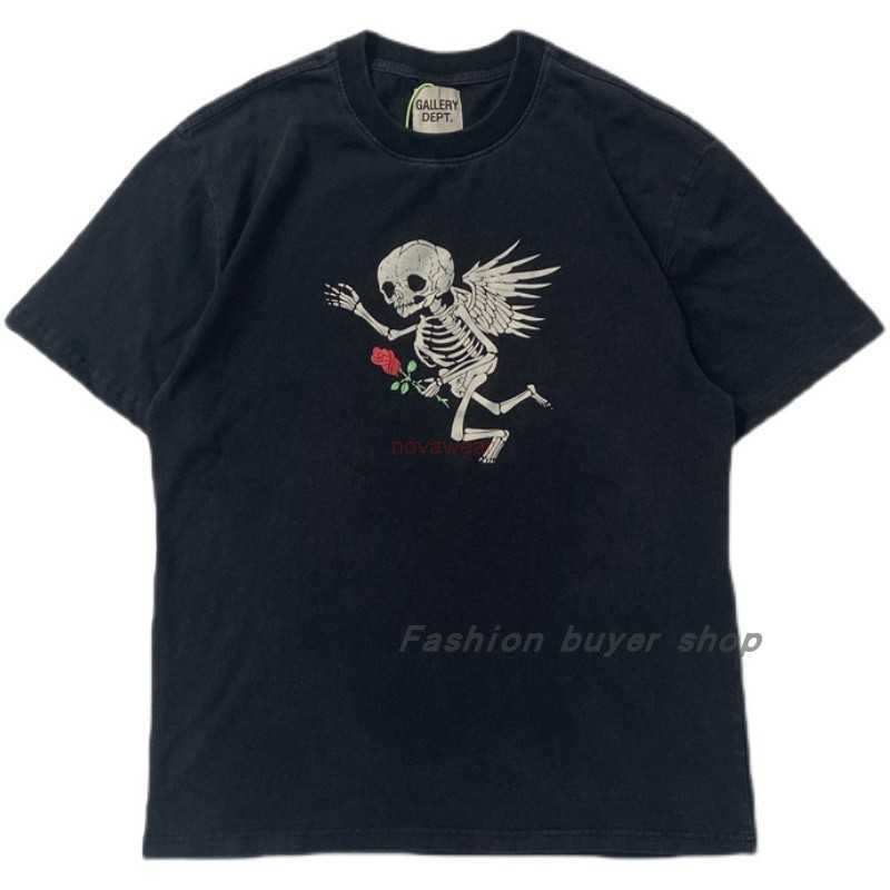 Fashion Designer Clothing Tees Rock Tshirt Galleryes Depts. 22ss Cartoon Skeleton Angel Rose Print Casual Loose Short Sleeve T-shirt Men Streetwear Hip hop TShirts, Black
Fashion Designer Clothing Tees Rock Tshirt Galleryes Depts. 22ss Cartoon Skeleton Angel Rose Print Casual Loose Short Sleeve T-shirt Men Streetwear Hip hop TShirts, Black